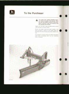 John Deere 155 Rear Blade for Tractor Operators Manual  