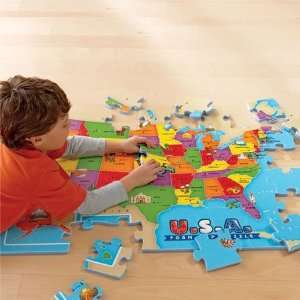   USA Map Foam Puzzle Water Resistant Fun to Assemble: Toys & Games