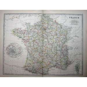  MAP 1888 FRANCE CORSICA PARIS MEDITERRANEAN PYRENEES: Home 