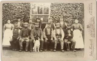 FACTORY WORKERS, DOG ANTIQUE CABINET PHOTO ABERDEEN, UK  