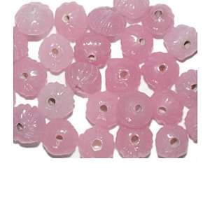  Venetian Pink 8mm Flower Blossom Glass Beads: Arts, Crafts 
