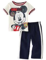 Disney Baby Boys Infant Washed Out Mickey 2 Piece Pant Set
