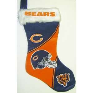 Chicago Bears NFL 3 Tone Plush Stocking:  Sports & Outdoors
