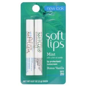 Softlips Lip Protectant/Sunscreen, SPF 20, Mint with a Hint of Vanilla 