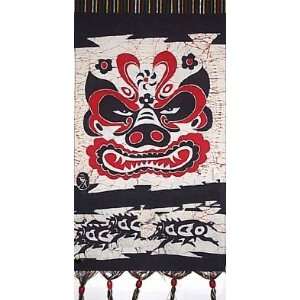  Chinese Miao Tribe Batik Fabric Wall Hanging Opera Mask 