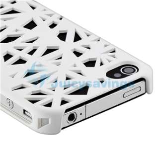 White Bird Nest Interwove Line Hard Case+PRIVACY LCD Filter for iPhone 