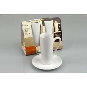   Coffee Bar Latte Macchiato Cup and Saucer (Set of 2)