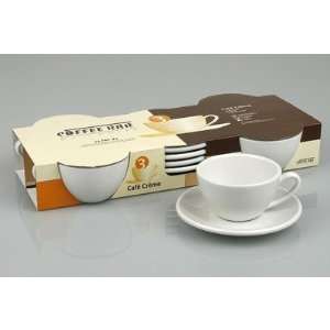   Coffee Bar Cafe Creme Cup and Saucer (Set of 4) [Set of 4] Kitchen
