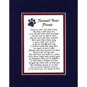  Farewell Dear Friend Male Dog Memorial Wall Decor Poem Pet 