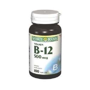  Natures Bounty Vitamin B 12 Tablets 500 Mcg 100 Health 