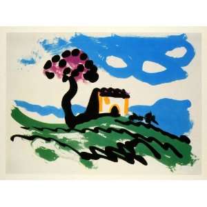   Landscape Tree House   Orig. Hand Tipped Print