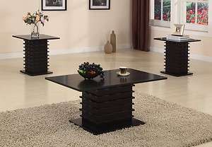   Finish Wave Design Occasional Table Set Coffee Table & 2 End Tables