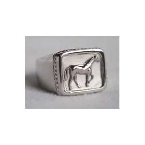  Lisa Welch Sterling Silver Walking Horse Band Ring 