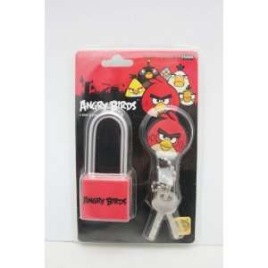  Imported Angry Birds Padlock, 3 Keys & Charm   RED 