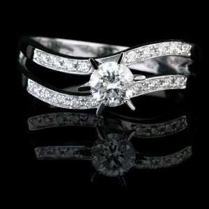  Holyland 1.2C VVS REAL DIAMOND SOLITAIRE ACCENTS RING 18K 
