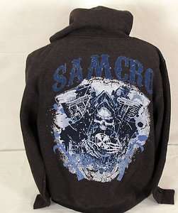 BLOWOUT! NEW SONS OF ANARCHY V TWIN GRIM REAPER SAMCRO SOA HOODIE 