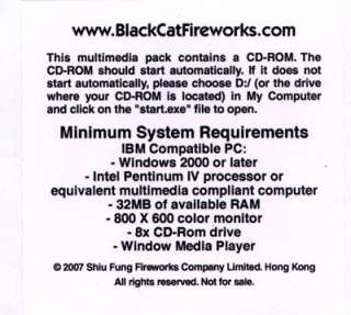 2008 Black Cat Fireworks CD Catalog. Best Pyro to buy  