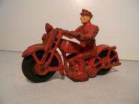 1930S ARCADE HUBLEY CAST IRON HARLEY DAVIDSON POLICE MOTORCYCLE 6 1/2 