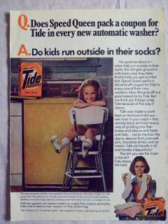   Advertisement Page Tide Detergent Washing Machine Kid Vintage Ad