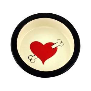  Melia Cupid Heart Design Ceramic Dog Bowl MEDIUM 