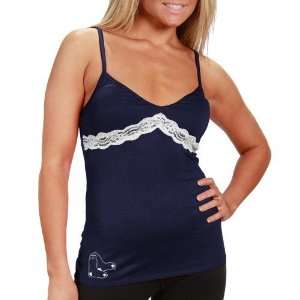   Sox Ladies Navy Blue Super Soft Lace Trim Camisole: Sports & Outdoors