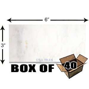 Box of solid 3 x 6 tile in white statuary honed