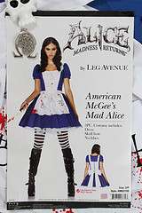 Full Set American Mcgees Mad Alice Leg Avenue Costume W/BLK Petticoat 