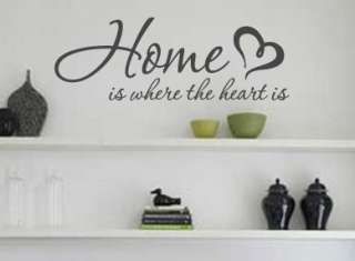Home is Where the Heart is 1 Vinyl Wall Lettering Quote  