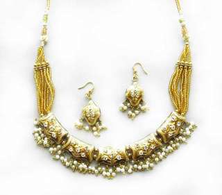Affordable Elegance. Handcrafted, India, Lakh Necklace, Gold  