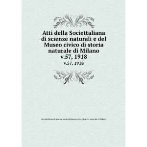   di storia naturale di Milano Societtaliana di scienze naturali Books