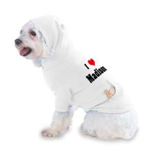  I Love/Heart Madison Hooded T Shirt for Dog or Cat LARGE 