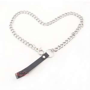  Black Leather Puller & Stainless Steel Chain Everything 