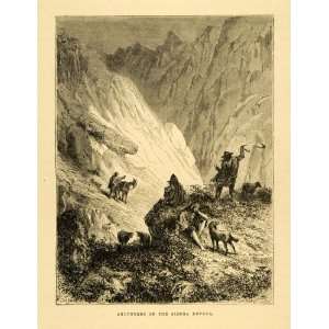  1875 Wood Engraving Andes Mountains Indigenous People 