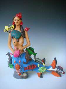 Large Mexican Oaxaca ceramic mermaid Concepcion Aguilar  