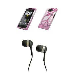  HTC HD2 Premium Pink Peace Flower Design Snap on Case 