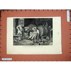    1881 Pious Fraud Royal Acadmey Art Men Ale Barrels
