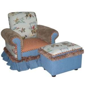  buckaroo blue child club chair & ottoman