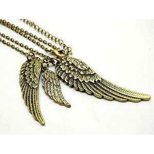  Angel Wings Necklace   Gothic   Rockabilly   Gold 