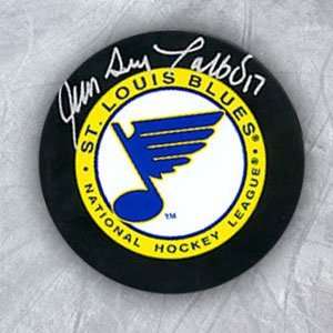  JEAN GUY TALBOT St Louis Blues SIGNED Hockey PUCK: Sports 