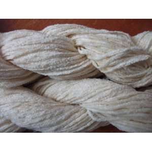  Sports Weight Natural White Cotton Chenille Yarn 