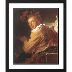 Fragonard, Jean Honore 20x23 Framed and Double Matted Man Playing an 