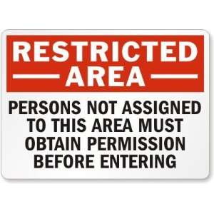   Permission Before Entering Aluminum Sign, 10 x 7 Office Products