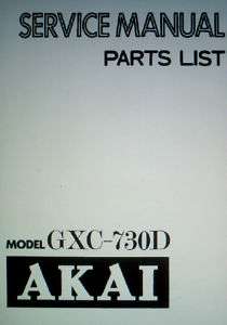AKAI GXC 730D STEREO CASS DECK SERVICE MANUAL BOUND ENG  