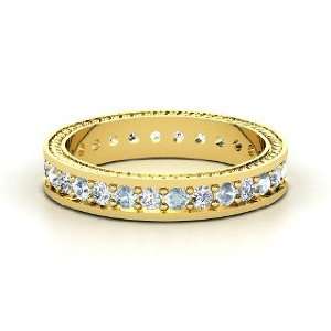  Anisha Ring, 14K Yellow Gold Ring with Aquamarine 