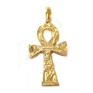 Beautiful 24k Yellow Gold Layered GL Egyptian Ankh Cross Charm/Pendant 