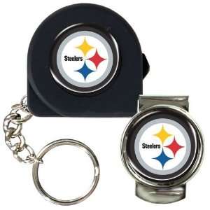   Steelers 6 Tape Measure Key Chain and Money Clip Set 