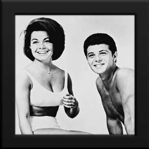  Frankie Avalon & Annette Funicello Custom Framed 12x12 B&W 