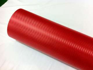16 x 138 40cm x 350cm 3D Carbon Fiber Vinyl Sheet RED  