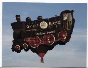 ALBUQUERQUE NM FIESTA Train Locomotive Balloon postcard  