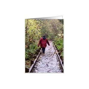  Child Walking In The Woods Fall Blank Card Card Health 